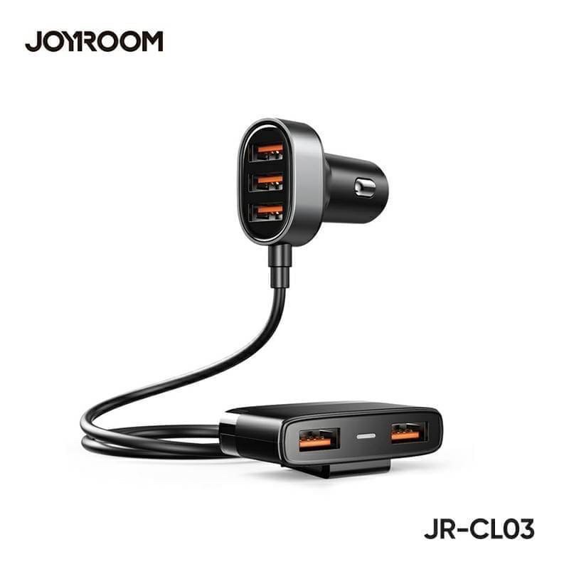 ราคาและรีวิวที่ชาร์จในรถยนต์ JOYROOM JR-CL03 ชาร์ทรถ 5พอร์ต (3+2) Multi-port USB PORT CAR CHARGER 5 PORT 6.2A Max สายยาว 1.5 เมตร