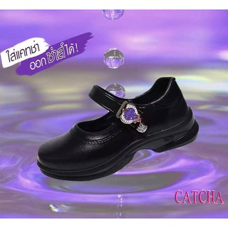 Catcha รองเท้านักเรียน หนังดำ รองเท้าเรียนหญิง  รุ่น CX02-04 A