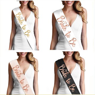 ราคาBride to Be Satin Sash with Diamond Ring Hen Night Party Decoration Bridal Shower Sash Selempang