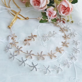 Set ที่คาดผมปลาดาว + ต่างหู มีสีเงิน สีทอง เด็กใส่ได้(เก็บเงินปลายทางได้)