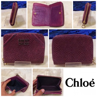 👝: SEE BY CHLOE Purple Velvet Short Wallet แท้💯%