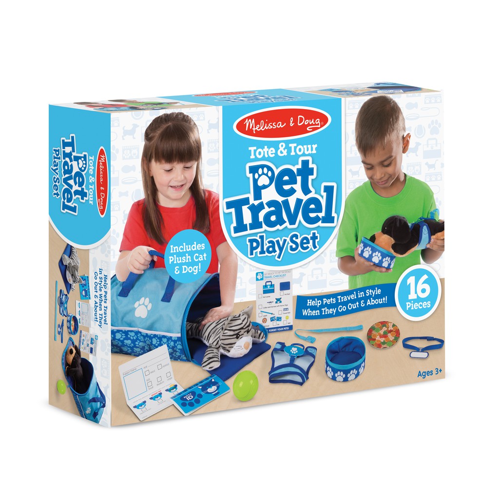 ชุดเดินทางกับสัตว์เลี้ยง 16 ชิ้น Tote & Tour Pet Travel Play Set Melissa & Doug Shopee Thailand