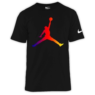 Nike JORDAN เสื้อยืดคอกลม แขนสั้น ผ้าฝ้าย สีดํา แฟชั่นสําหรับผู้ชาย