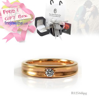 Finejewelthai แหวนเพชร-แหวนพิ้งค์โกลด์-เพชรแท้-เงินแท้ 925-แหวนแต่งงาน-Diamond-Silver-Wedding-Ring - Diamond_Gift_Set41