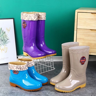 สินค้า YYW334  รองเท้าบูทกันฝนผู้หญิงแฟชั่นฤดูหนาวกันลื่นคุณภาพสูงรองเท้าบูทกันฝน