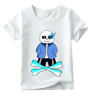 เสื้อยืด พิมพ์ลายการ์ตูนกะโหลก Undertale Sans แฟชั่นฤดูร้อน สําหรับเด็กผู้ชาย และเด็กผู้หญิง