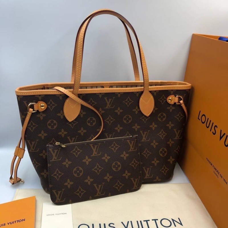 louis-vuitton-neverfull-pm-original-1-1-กระเป๋าหลุยส์-ซับในสีเบจ