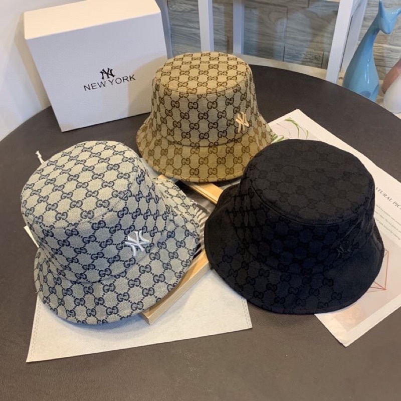 ราคาและรีวิว(พร้อมส่งจากไทย) หมวกบัคเก็ต หมวกNY หมวกเอ็นวาย หมวกผ้าแบรนด์
