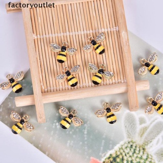 Flth จี้คริสตัล รูปผึ้ง สําหรับทําเครื่องประดับ DIY 10 ชิ้น ต่อชุด