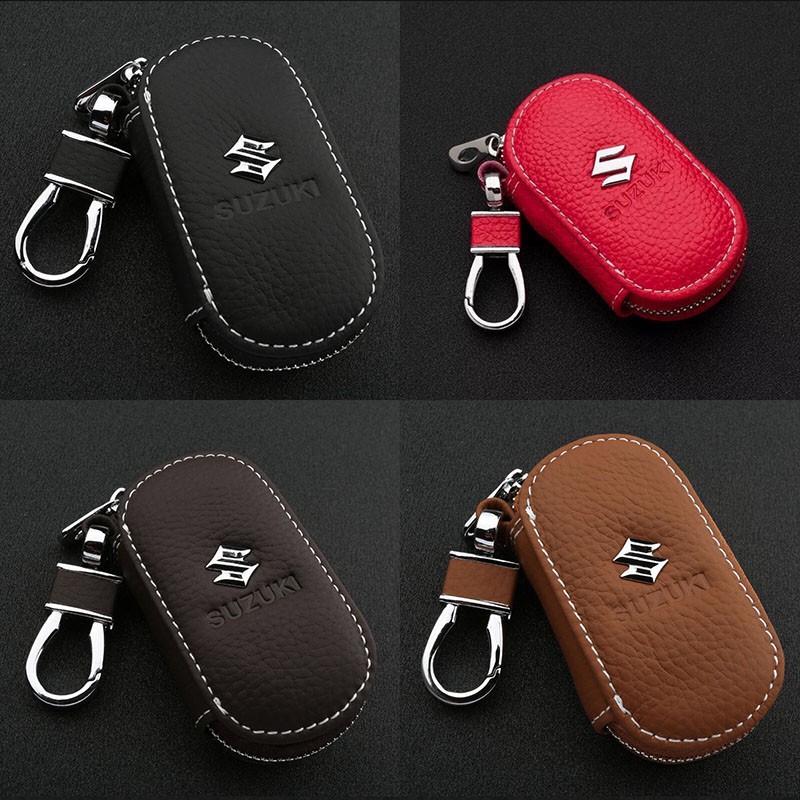 พวงกุญแจกระเป๋าหนังสำหรับใส่กุญแจรถยนต์-suzuki