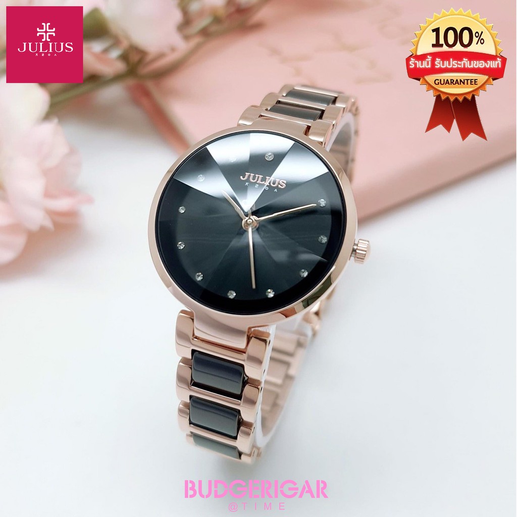 julius-นาฬิกาแบรนด์เกาหลีของแท้-100-สายสแตนเลส-รุ่น-ja1209-สายเซรามิกดำ-black-by-budgerigar-time