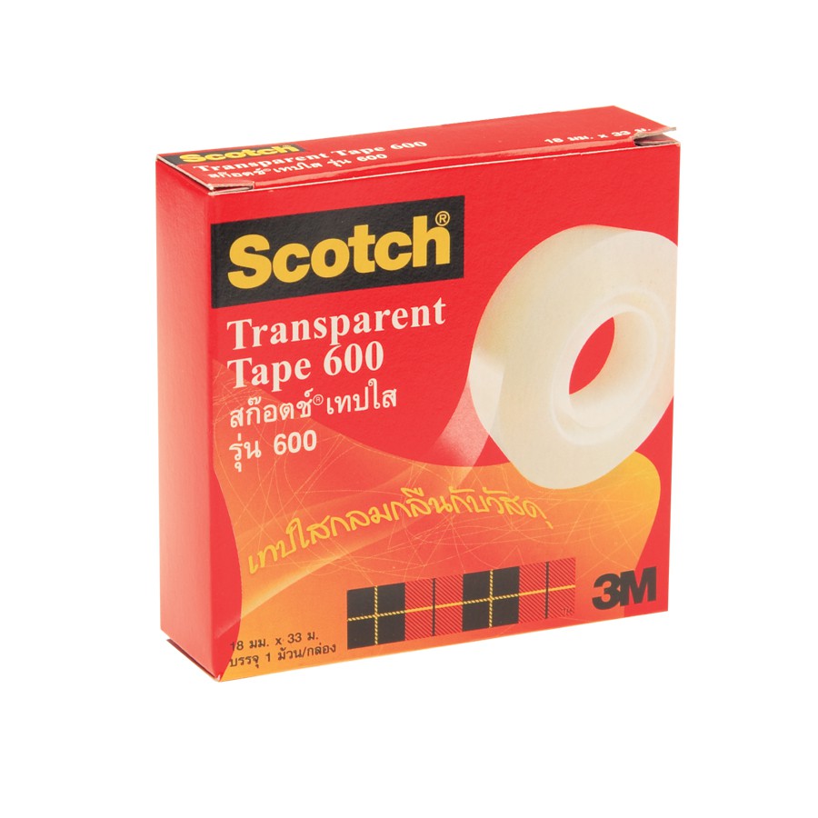 3M สก๊อตช์® เทปใส #600 (แกน 1 นิ้ว) Scotch® Transparent Tape #600 ...