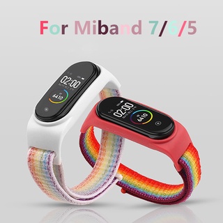 สายนาฬิกาข้อมือไนล่อน สําหรับ Xiaomi Mi Band 7 6 5 4 3 7