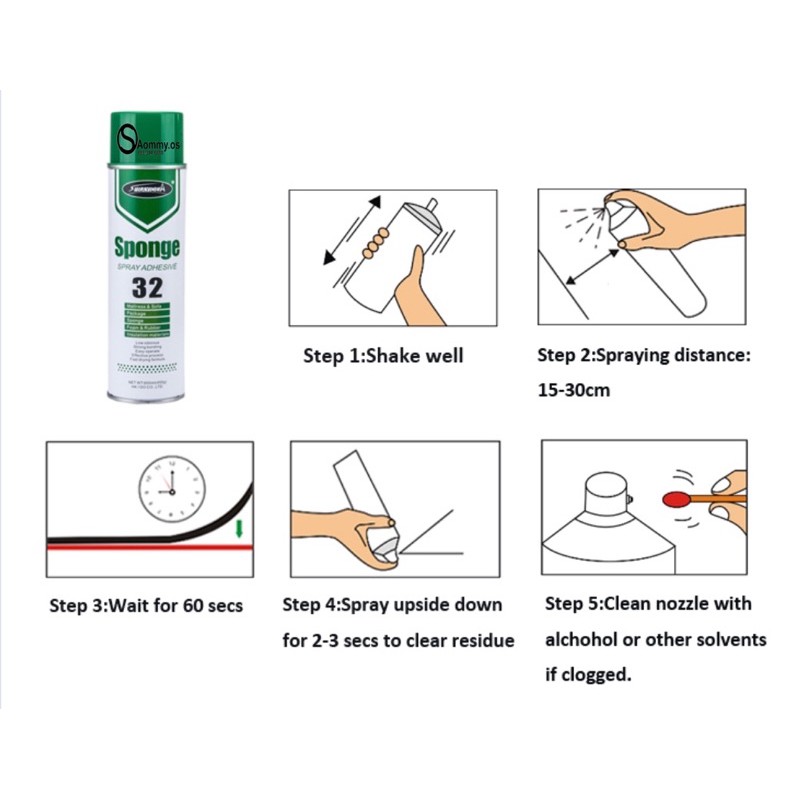 กาวสเปย์-กาวติดโฟม-กาวติดฟองน้ำ-กาวถาวร-กาวพลังยึดเกาะเเน่นสูง-เบอร์32