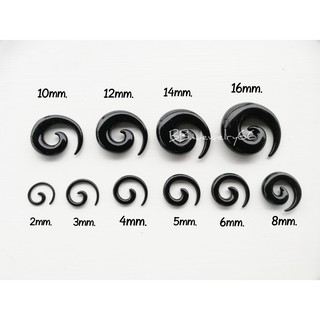 จิวหู จิวก้นหอย อะคริลิค สีดำ ขนาด 2mm.-16mm.