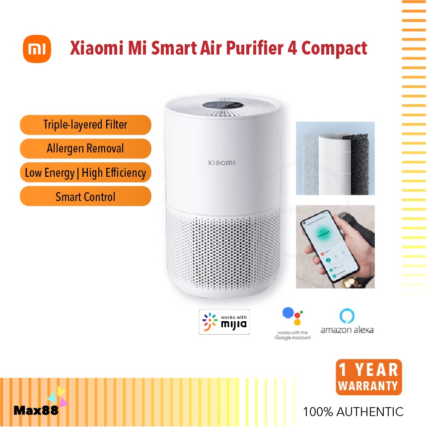 เครื่องฟอกอากาศอัจฉริยะ Xiaomi Mijia 4 Compact Smart Home WiFi App HEPA ...