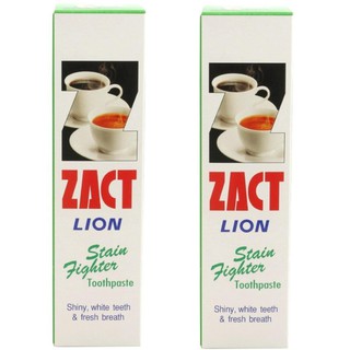 ﻿ยาสีฟันขจัดคราบ สำหรับผู้ดื่มชา/กาแฟ แซ็คท์ Zact 160 กรัม (เขียว) x 2 หลอด