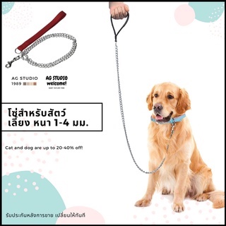 โซ่จูงหมา โซ่สุนัข โซ่ล่ามหมา 🔥 🔥 Metal Dog Leash ยาว 1.6 เมตรพร้อมข้อรัดบริเวณคอสุนัข