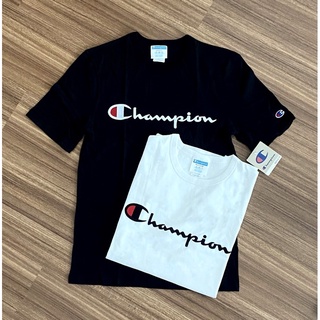 เสื้อยืดผ้าฝ้ายพิมพ์ลายคลาสสิกเสื้อยืด Champion Heritage Script (โลโก้ปัก)