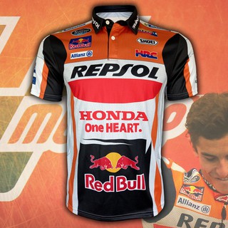 เสื้อโปโล Polo Shirt MotoGP Repsol Honda เสื้อโปโลโมโตจีพี ทีม เรพโซล ฮอนด้า #MG0003 รุ่น มาร์ก มาร์เกซ#93 ไซส์ S-5XL