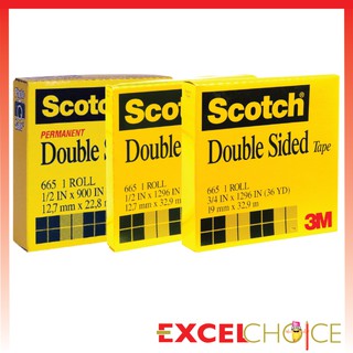 สก๊อตช์ เทปใสกาวสองหน้า # 665 เทปกาวสองหน้า Scotch 3M