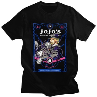 【hot tshirts】เสื้อยืดคอกลม แขนสั้น ผ้าฝ้าย 100% พิมพ์ลายอนิเมะ Jojo Bizarre Adventure สไตล์สต