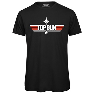 เสื้อยืด ผ้าฝ้าย พิมพ์ลายโลโก้ Topgun คุณภาพสูง สําหรับผู้ชาย