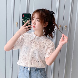 🌸เสื้อฉลุลูกไม้ เรียบหรู ดูแพง น่ารักสไตส์เกาหลีเวอร์🌸