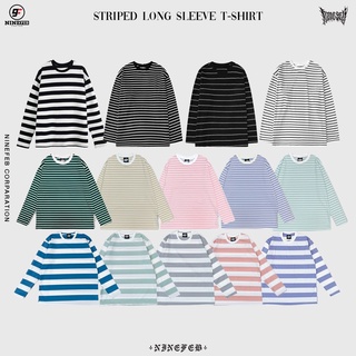 ลดล้างSTOCK 9FEB striped t-shirt แขนยาว พร้อมส่ง