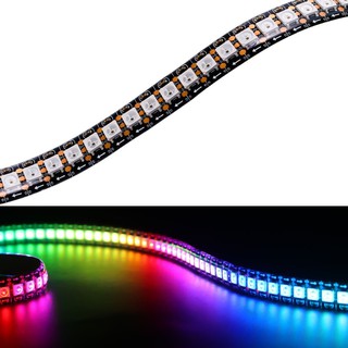 แถบไฟ led WS2812B 144 พิกเซล m Smart 5050 RGB สีดํา ขาว PCB WS2812 IC IP30 IP65 IP67 DC5V 1 เมตร