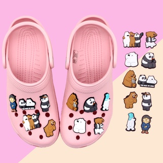 Jibbitz Crocs ใหม่ การ์ตูน Three Bare Bears DIY shoe charms ลายการ์ตูนอนิเมะ pvc รองเท้าแตะ accessories เด็กผู้ชาย เด็กหญิง เด็ก ของขวัญคริสต์มาสสำหรับเด็ก