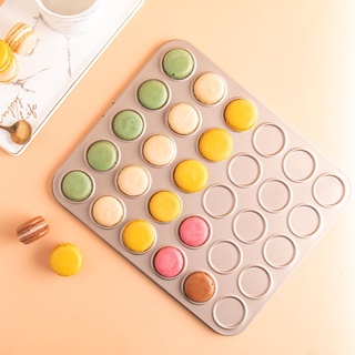 ถาดอบมาการอง ถาดอบคุ๊กกี้ ถาดอบขนม Cookie/Macaron Baking tray ขนาด 30หลุม เคลือบสีทอง