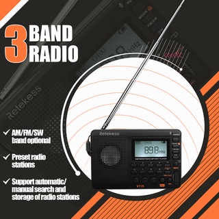 ภาพขนาดย่อของภาพหน้าปกสินค้าRetekess V115 วิทยุ แบบพกพา AM FM พร้อมวิทยุคลื่นสั้น เครื่องเล่น MP3 รองรับ Micro SD TF การ์ด ตั้งเวลาปิดได้ จากร้าน retekessofficial.th บน Shopee