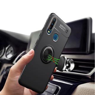Vivo Y15 Soft TPU Casing Vivo Y12 Magnetic Car Ring Holder Case Silicon Back Cover