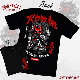 ภาพหน้าปกสินค้าใส่โค้ด MAGRZJGD ลด 50 เสื้อยืด SoulStreet Clothing ลาย RONIN  สีดำ ขนาด M-4XL ที่เกี่ยวข้อง