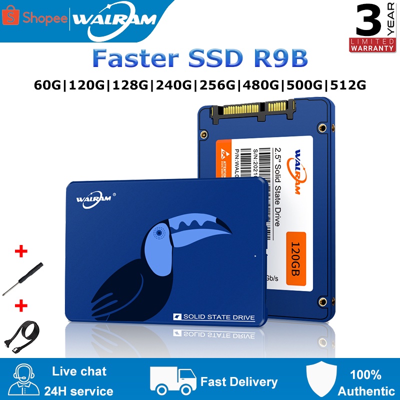 WALRAM R9B SSD 128GB Solid State Drive 2.5 นิ้ว SATA3 สล็อต 512GB 500GB ...
