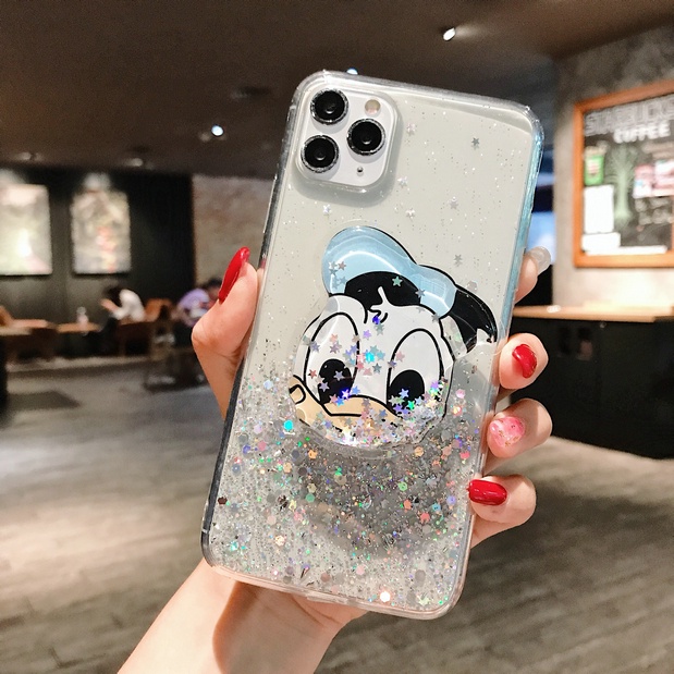 ภาพสินค้าเคส Xiaomi Redmi Note 10 9S 9 8 Pro 9A 9C 9T 8A 7 5 5A 6A 7A S2 4 4X Glitter Cartoon Cute Donald Duck Daisy Quicksand Stand Soft Phone Case Cover จากร้าน mddmy.th บน Shopee ภาพที่ 3