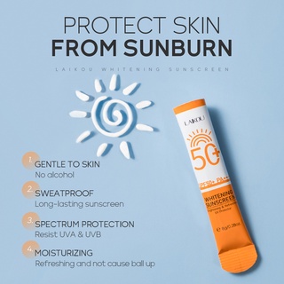 Laikou ครีมกันแดด ไวท์เทนนิ่ง 8 กรัม SPF50 PA+++ กันน้ํา ให้ความชุ่มชื้น ต่อต้านริ้วรอย