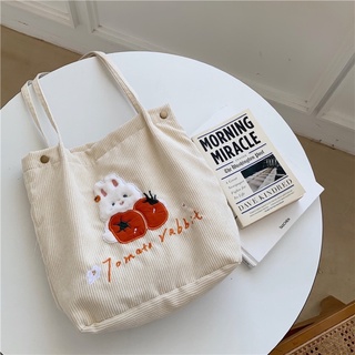 สินค้า พร้อมส่ง🍅B29 กระเป๋าผ้าลายปัก•tomato rabbit