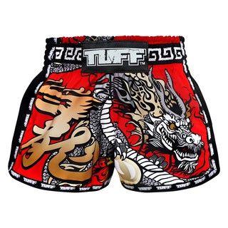 ภาพหน้าปกสินค้าTUFF มวยไทย กางเกงมวยไทย เรโทร สีแดง ลายมังกร TUFF Muay Thai Boxing Shorts New Retro Style Red Chinese Dragon ซึ่งคุณอาจชอบราคาและรีวิวของสินค้านี้