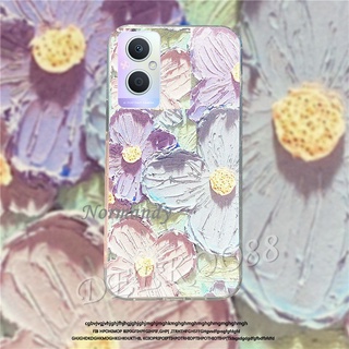 เคสโทรศัพท์ OPPO Reno7 Z 5G A76 Phone Cell Case Ins Fashion Softcase TPU Shockproof Painting Romantic Flowers Reno 7 Z 7Z Reno7Z Back Cover