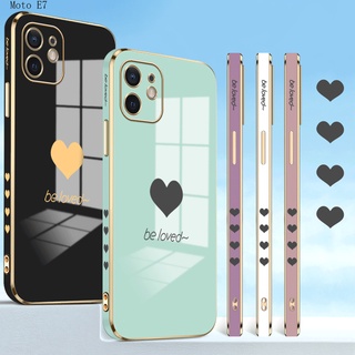 Motorola Moto E7 E7i E20 E6S Edge 20 Power Plus 2020 สำหรับ Phone Electroplating TPU Case Soft Casing Silicone Lover Heart Full Cover Shockproof Electroplating TPU Electroplating TPU Cases เคส เคสโทรศัพท์ เคสมือถือ