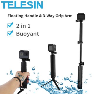 Telesin ขาตั้งกล้องเซลฟี่ 3 ทาง สําหรับ GoPro HERO 11 10 9 8 7 6 5 Insta360 DJI OSMO ACTION Camera