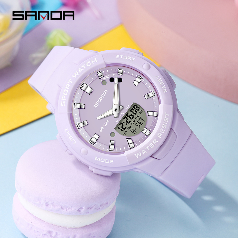 ภาพสินค้าSANDA นาฬิกาข้อมือดิจิทัล กันน้ำ หรูหรา อเนกประสงค์ สำหรับผู้หญิง จากร้าน sanda.th บน Shopee ภาพที่ 6