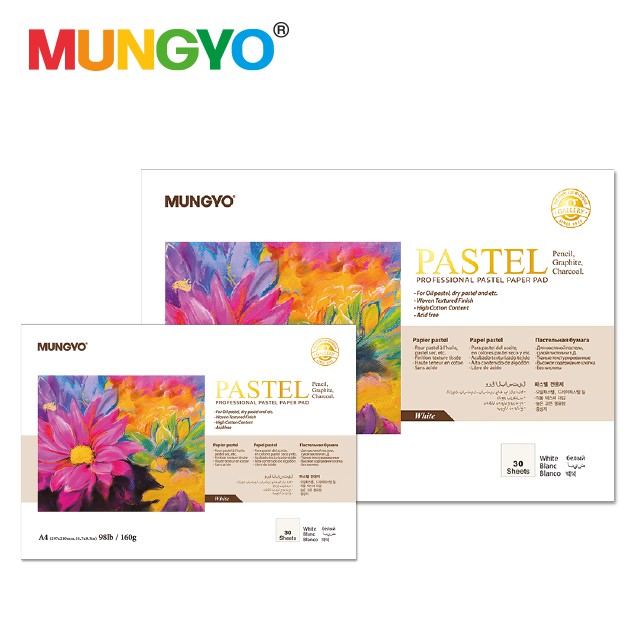 mungyo-กระดาษpastel-white-pastel-paper-white-1-เล่ม