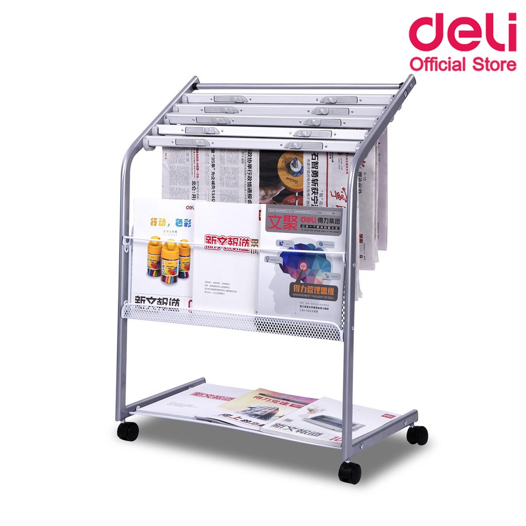 deli-9302-magazine-amp-newspaper-rack-ชั้นนิตยสารและหนังสือพิมพ์