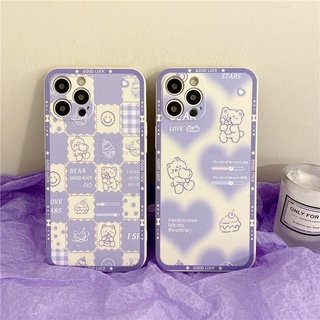 เคสโทรศัพท์มือถือแบบนิ่ม TPU ลายสก๊อต เค้ก หมี สีม่วง สําหรับ HUAWEI y7 PRO 2019 P30 lite P40 P50 PRO Nova 3 3i 4 4E 5T 7 se 7i Y9 prime 2019 Y7A 2020 Y8P MATE 40 MATE 30 PRO