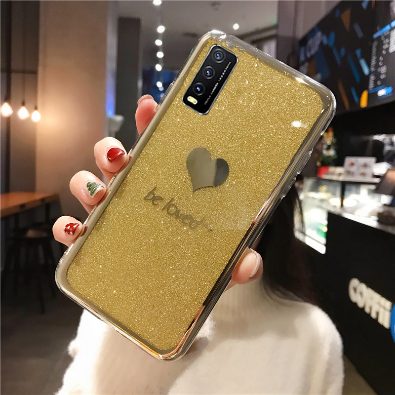 เคสโทรศัพท์-vivo-y20-y30-y50-x50-x50-pro-2020-new-case-bling-gold-glitter-be-loved-silicone-fashion-couple-phone-casing-cover-เคส-vivoy20