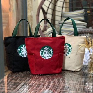ภาพขนาดย่อสินค้ากระเป๋าสตาร์บัค มี4สี มีกระดุมถุงผ้า กระเป๋า Starbuck พร้อมส่ง