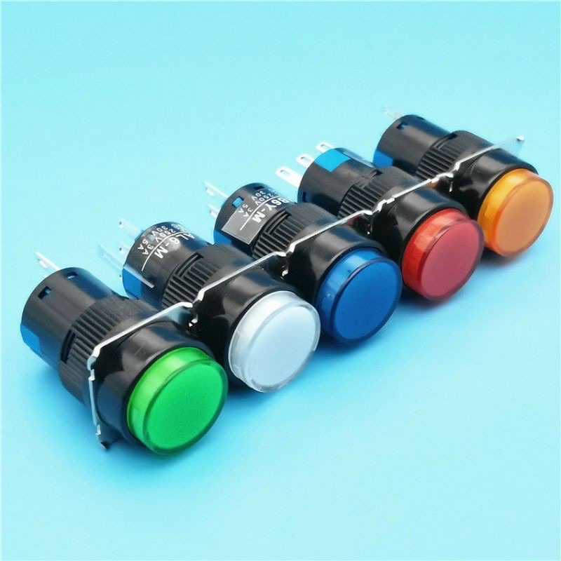 Switch AL6 16mm มีไฟ 12V-24V-220V กดติดปล่อยดับ | Shopee Thailand